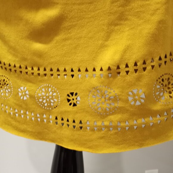 STELLA MORGAN MUSTARD TUNIC SHIFT DRESS ARTISAN WOMEN SIZE L - Picture 9 of 11